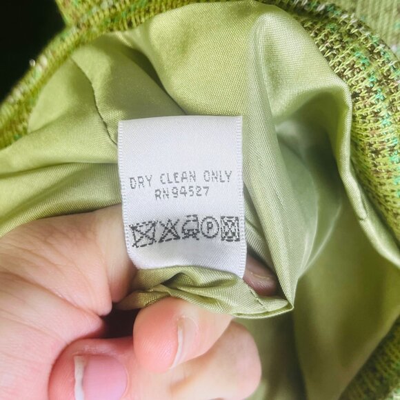 Isabel & Nina Green Tweed Womens Skirt Suit Set Size 16 - Picture 14 of 16